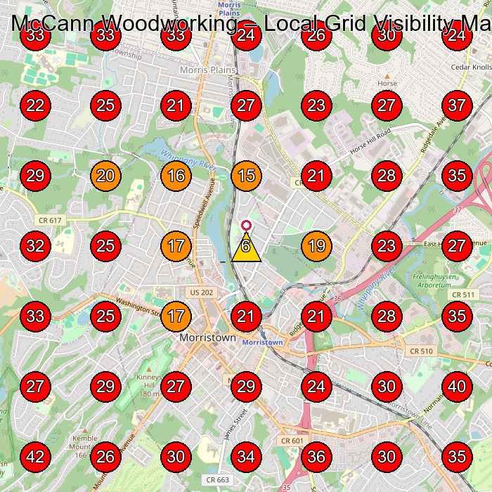 McCann Woodworking GeoGrid visibility map for Woodworker in None